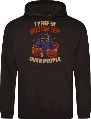 Halloween Over People - koalatees, koala, koalastudio, halloween, spooky, black cat, cat lover, introvert, pumpkins, sarcastic, cute, gothic - Standard Hoodie
