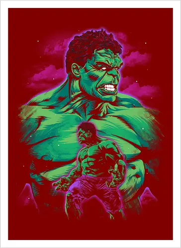 Green Gamma - Comic, Superheroes, Comic Books, Epic Battle, Versus, Battle, Superhero Battle, Geek Culture, Pop Culture, Green Goliath, Gamma, Smash, Comics - Kunstdruck