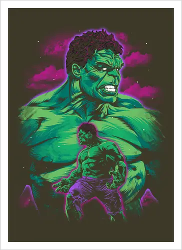 Green Gamma - Comic, Superheroes, Comic Books, Epic Battle, Versus, Battle, Superhero Battle, Geek Culture, Pop Culture, Green Goliath, Gamma, Smash, Comics - Kunstdruck