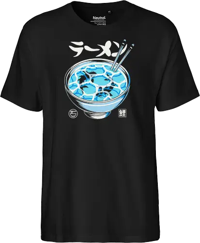 Serenity Soup - surreal, zen, japanese, tranquility, blue, creative, nature, oriental, food, anime, fish, water - Fairtrade T-Shirt