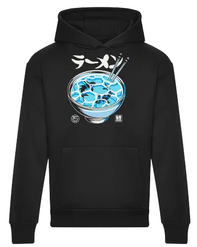 Serenity Soup - surreal, zen, japanese, tranquility, blue, creative, nature, oriental, food, anime, fish, water - Heavyweight Hoodie