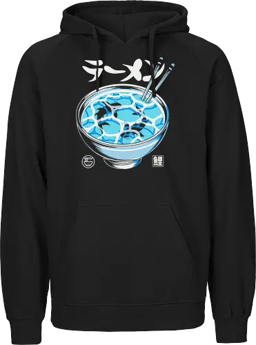 Serenity Soup - surreal, zen, japanese, tranquility, blue, creative, nature, oriental, food, anime, fish, water - Fairtrade Hoodie