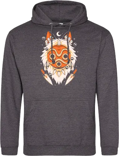 Guardian of the Magic Forest - anime, magic, movies, forest, spirit, mask, cute, fantasy, wolf, japanese, legend, nerd - Standard Hoodie