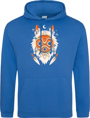 Guardian of the Magic Forest - anime, magic, movies, forest, spirit, mask, cute, fantasy, wolf, japanese, legend, nerd - Standard Hoodie