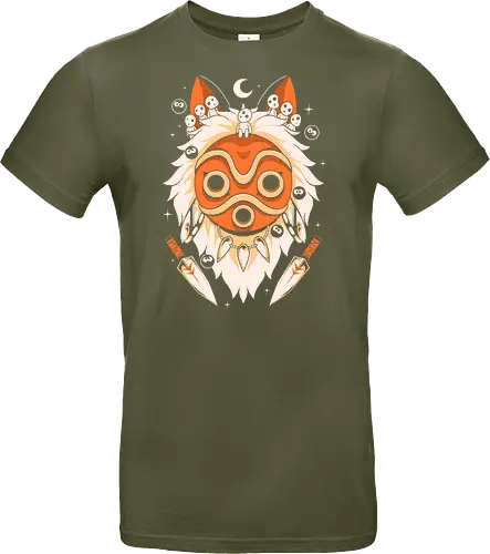 Guardian of the Magic Forest - anime, magic, movies, forest, spirit, mask, cute, fantasy, wolf, japanese, legend, nerd - Standard T-Shirt