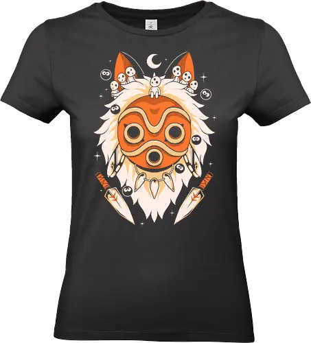 Guardian of the Magic Forest - anime, magic, movies, forest, spirit, mask, cute, fantasy, wolf, japanese, legend, nerd - Standard T-Shirt (Frauen)