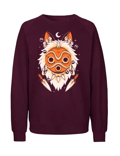 Guardian of the Magic Forest - anime, magic, movies, forest, spirit, mask, cute, fantasy, wolf, japanese, legend, nerd - Fairtrade Sweatshirt