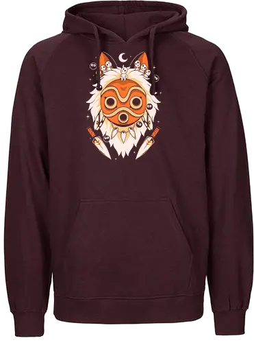 Guardian of the Magic Forest - anime, magic, movies, forest, spirit, mask, cute, fantasy, wolf, japanese, legend, nerd - Fairtrade Hoodie