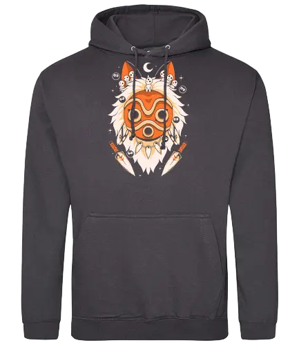 Guardian of the Magic Forest - anime, magic, movies, forest, spirit, mask, cute, fantasy, wolf, japanese, legend, nerd - Standard Hoodie