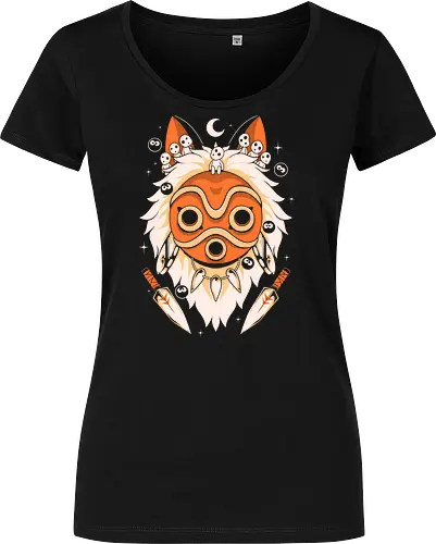 Guardian of the Magic Forest - anime, magic, movies, forest, spirit, mask, cute, fantasy, wolf, japanese, legend, nerd - Damen T-Shirt