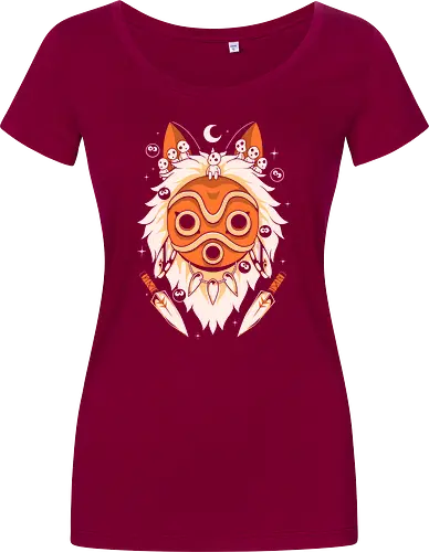 Guardian of the Magic Forest - anime, magic, movies, forest, spirit, mask, cute, fantasy, wolf, japanese, legend, nerd - Damen T-Shirt