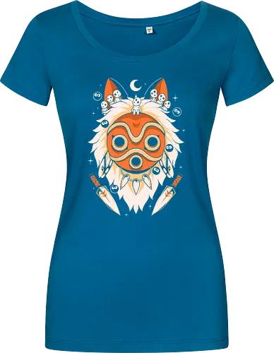 Guardian of the Magic Forest - anime, magic, movies, forest, spirit, mask, cute, fantasy, wolf, japanese, legend, nerd - Damen T-Shirt