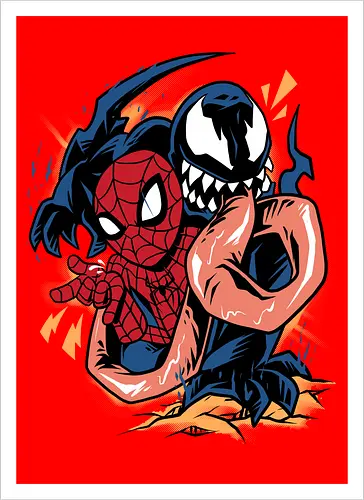 partner in crime - superhero, vigilante, Superhero, Symbiote, carnage, symbiote - Kunstdruck