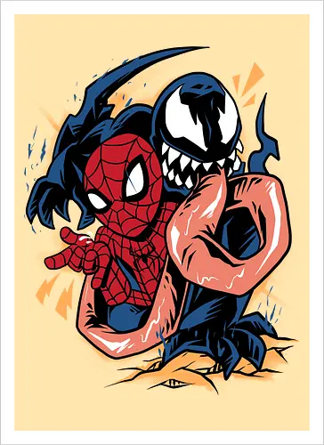 partner in crime - superhero, vigilante, Superhero, Symbiote, carnage, symbiote - Kunstdruck