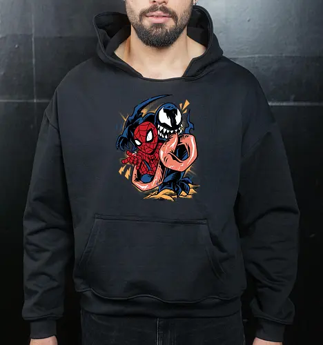 partner in crime - superhero, vigilante, Superhero, Symbiote, carnage, symbiote - Cropped Hoodie