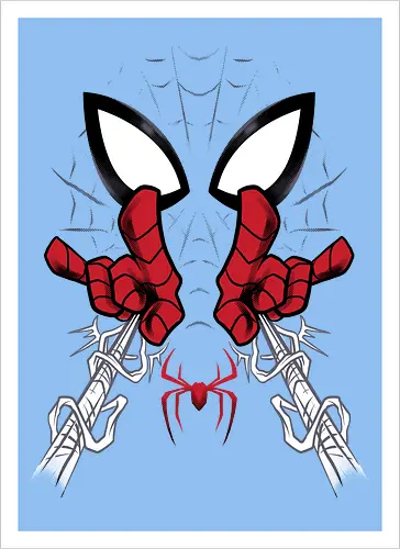 web shooter hero - Superhero, Symbiote, carnage, symbiote, webslinger, superhero, cool, cartoon, spider, sense - Kunstdruck
