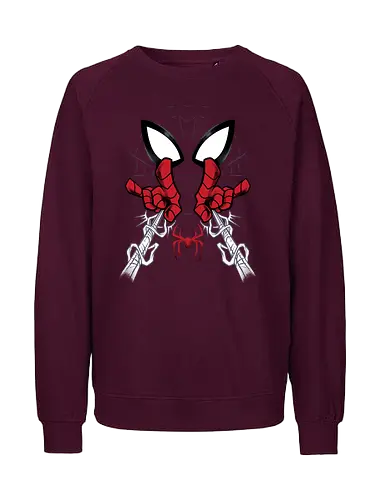 web shooter hero - Superhero, Symbiote, carnage, symbiote, webslinger, superhero, cool, cartoon, spider, sense - Fairtrade Sweatshirt