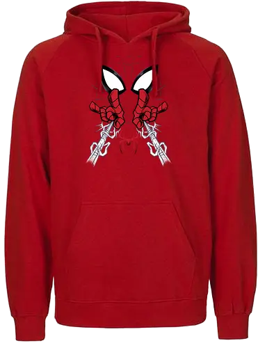 web shooter hero - Superhero, Symbiote, carnage, symbiote, webslinger, superhero, cool, cartoon, spider, sense - Fairtrade Hoodie
