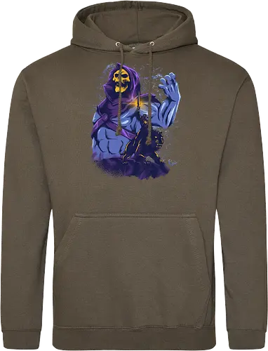 evil golden skull - evil, masterofuniverse, heman, skeletor, cool, sword master, dark magic, kingdom, 80s, vintage, retro - Standard Hoodie