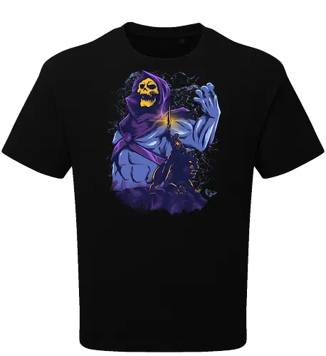 evil golden skull - evil, masterofuniverse, heman, skeletor, cool, sword master, dark magic, kingdom, 80s, vintage, retro - Oversize T-Shirt