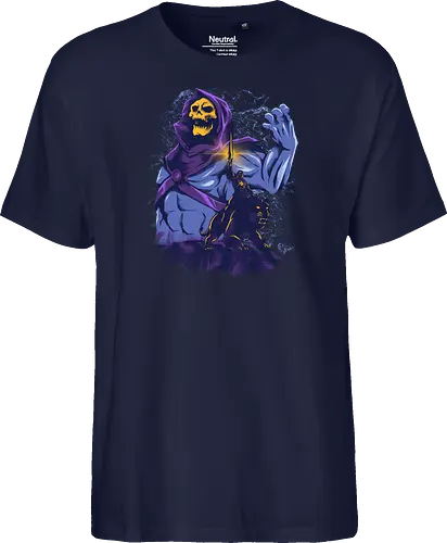 evil golden skull - evil, masterofuniverse, heman, skeletor, cool, sword master, dark magic, kingdom, 80s, vintage, retro - Fairtrade T-Shirt