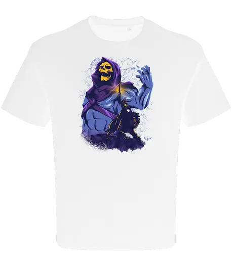 evil golden skull - evil, masterofuniverse, heman, skeletor, cool, sword master, dark magic, kingdom, 80s, vintage, retro - Oversize T-Shirt