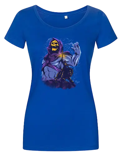 evil golden skull - evil, masterofuniverse, heman, skeletor, cool, sword master, dark magic, kingdom, 80s, vintage, retro - Damen T-Shirt