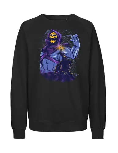 evil golden skull - evil, masterofuniverse, heman, skeletor, cool, sword master, dark magic, kingdom, 80s, vintage, retro - Fairtrade Sweatshirt