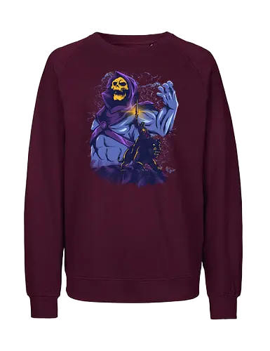 evil golden skull - evil, masterofuniverse, heman, skeletor, cool, sword master, dark magic, kingdom, 80s, vintage, retro - Fairtrade Sweatshirt