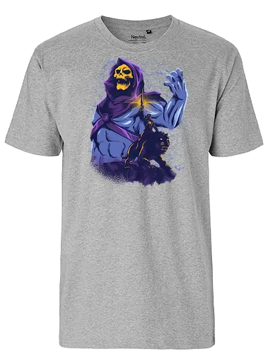 evil golden skull - evil, masterofuniverse, heman, skeletor, cool, sword master, dark magic, kingdom, 80s, vintage, retro - Fairtrade T-Shirt