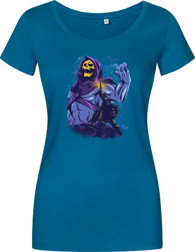 evil golden skull - evil, masterofuniverse, heman, skeletor, cool, sword master, dark magic, kingdom, 80s, vintage, retro - Damen T-Shirt