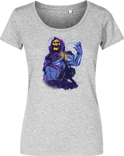 evil golden skull - evil, masterofuniverse, heman, skeletor, cool, sword master, dark magic, kingdom, 80s, vintage, retro - Damen T-Shirt