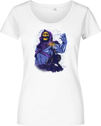 evil golden skull - evil, masterofuniverse, heman, skeletor, cool, sword master, dark magic, kingdom, 80s, vintage, retro - Damen T-Shirt