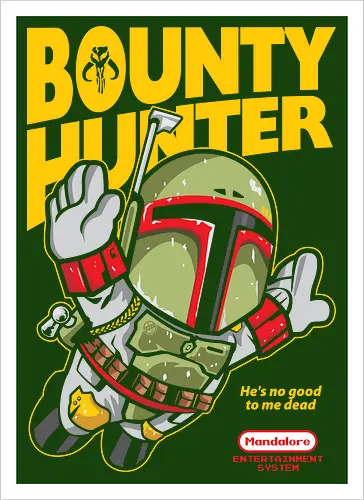 super hunter - Space Opera, Bounty Hunter, movie, mashup, gaming, parody, mario bros - Kunstdruck