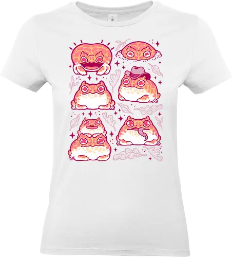 Cute Retrogaming Frog - pacman frog, ceratophrys cranwelli, cute, kawaii, love, pink, seamless, pattern, xmorfina, frogs, toad, funny, apricot, strawberry, albino - Standard T-Shirt (Frauen)
