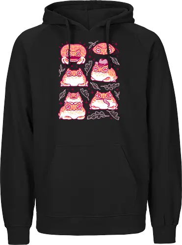 Cute Retrogaming Frog - pacman frog, ceratophrys cranwelli, cute, kawaii, love, pink, seamless, pattern, xmorfina, frogs, toad, funny, apricot, strawberry, albino - Fairtrade Hoodie