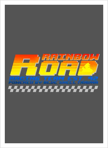 Rainbow Road Racing - Rainbow Road, Mario Kart - Kunstdruck