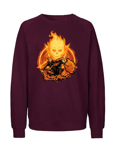 Ride Through The Fire - Ghost Rider, Comic, Fire - Fairtrade Sweatshirt