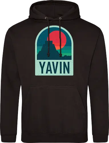Yavin - Geometric and minimalist series - Space Opera, 80s, badge, film, galaxy, geometric, landscape, minimalist, outer space, retro, science fiction, space, movie, scifi, yavin - Standard Hoodie