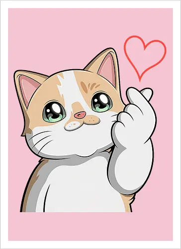 fromMilowwithLove - Smilow, Twitch, Streamer, Katze, Chaos, Liebe, Herz - Kunstdruck