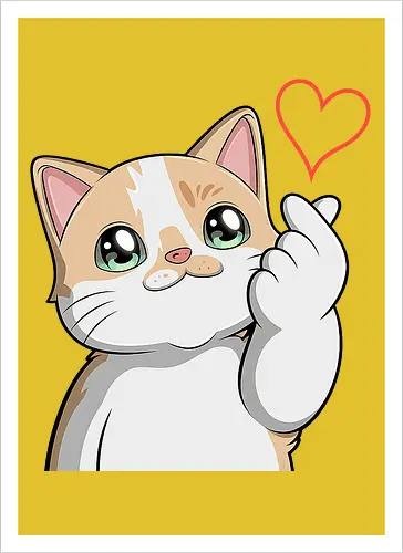 fromMilowwithLove - Smilow, Twitch, Streamer, Katze, Chaos, Liebe, Herz - Kunstdruck
