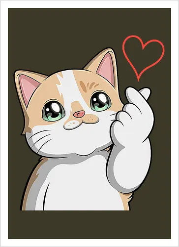 fromMilowwithLove - Smilow, Twitch, Streamer, Katze, Chaos, Liebe, Herz - Kunstdruck