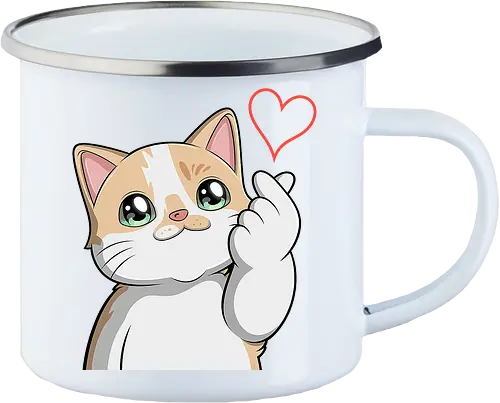 fromMilowwithLove - Smilow, Twitch, Streamer, Katze, Chaos, Liebe, Herz - Emailletasse