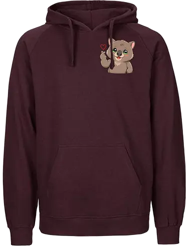 fromWolimswithLove-pocket - Smilow, Wolims, Twitch, Streamer, Katze, Chaos, Liebe, Herz - Fairtrade Hoodie