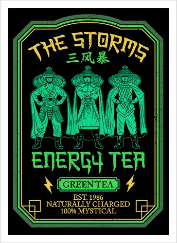 The Storms Energy Tea - big trouble in little china, 80s, 80s movies, cult movies, geek, green tea, jack burton, lo pan, martial arts, matcha, nerd, nostalgia, retro, tea drinker, vintage - Kunstdruck