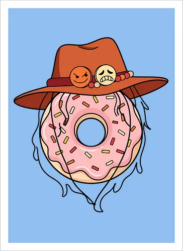 The Ultimate Anime Meme - One Piece meme shirt, Portgas D Ace merch, Fire Fist donut graphic, dark humor anime tee, tragic anime meme apparel, iconic pirate hat design, otaku inside joke clothing, funny manga streetwear, aesthetic anime food shirt, anime heartbreak tee - Kunstdruck