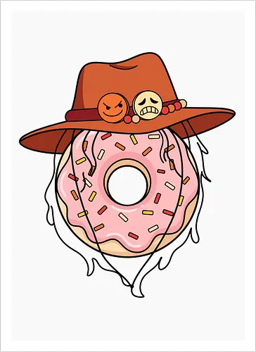 The Ultimate Anime Meme - One Piece meme shirt, Portgas D Ace merch, Fire Fist donut graphic, dark humor anime tee, tragic anime meme apparel, iconic pirate hat design, otaku inside joke clothing, funny manga streetwear, aesthetic anime food shirt, anime heartbreak tee - Kunstdruck