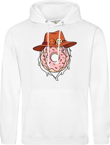 The Ultimate Anime Meme - One Piece meme shirt, Portgas D Ace merch, Fire Fist donut graphic, dark humor anime tee, tragic anime meme apparel, iconic pirate hat design, otaku inside joke clothing, funny manga streetwear, aesthetic anime food shirt, anime heartbreak tee - Standard Hoodie