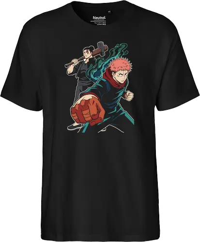 Cursed Brothers: The Divergent Fist - Jujutsu Kaisen shirt, Yuji Itadori graphic tee, Aoi Todo merch, besto friendo apparel, anime battle streetwear, cursed energy design, shonen manga clothing, dynamic anime punch tee, dark fantasy anime fashion, modern otaku streetwear - Fairtrade T-Shirt