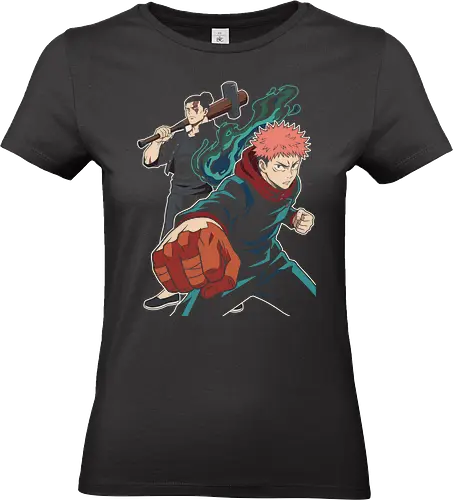 Cursed Brothers: The Divergent Fist - Jujutsu Kaisen shirt, Yuji Itadori graphic tee, Aoi Todo merch, besto friendo apparel, anime battle streetwear, cursed energy design, shonen manga clothing, dynamic anime punch tee, dark fantasy anime fashion, modern otaku streetwear - Standard T-Shirt (Frauen)